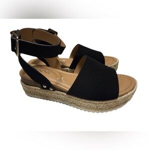 Soda Black Espadrille Sandals
